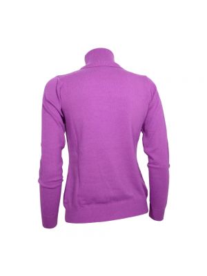 Jersey cuello alto ajustado de cachemir con cuello alto Cashmere Company violeta