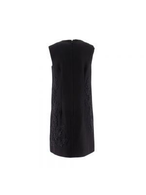 Haftowana sukienka mini wełniana Ermanno Scervino czarna