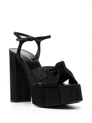 Dabīgās ādas sandales ar platformu Saint Laurent melns