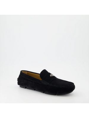 Loafers zamszowe Versace czarne