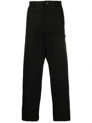 Bavlnené teplákové nohavice s výšivkou Moncler čierna