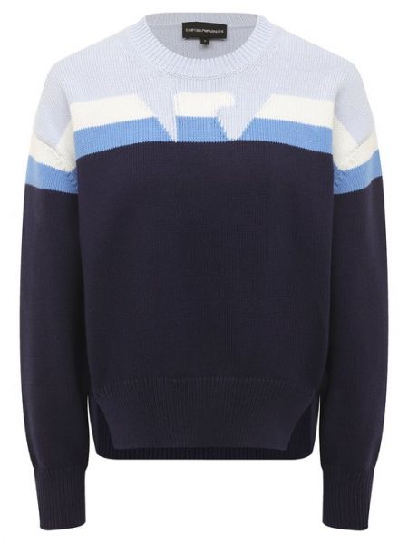 Хлопковый свитер Emporio Armani синий