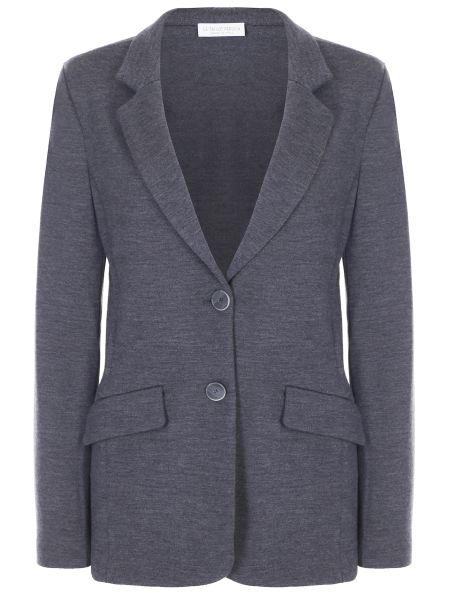 Шерстяной пиджак Le Tricot Perugia серый