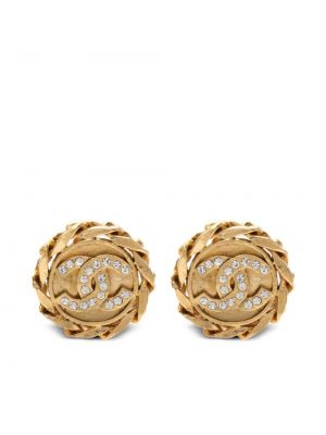 Fonott fülbevaló Chanel Pre-owned aranyszínű