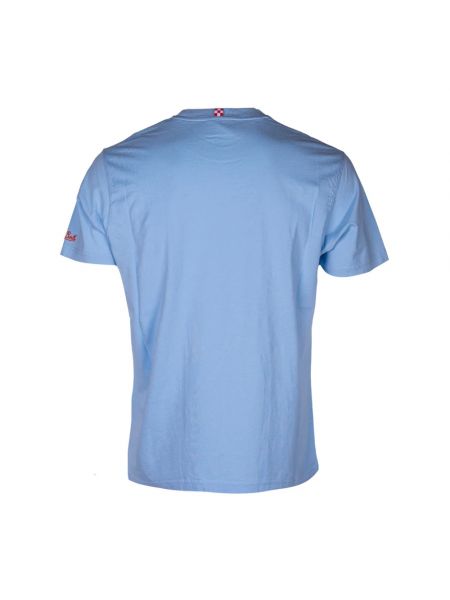 Camiseta de algodón con estampado Mc2 Saint Barth azul