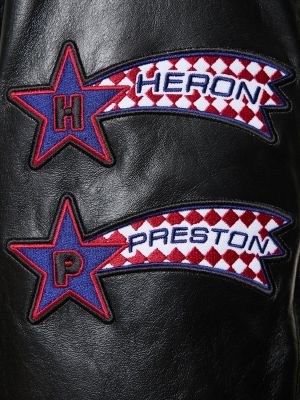 Vlnená kožená bunda s potlačou Heron Preston