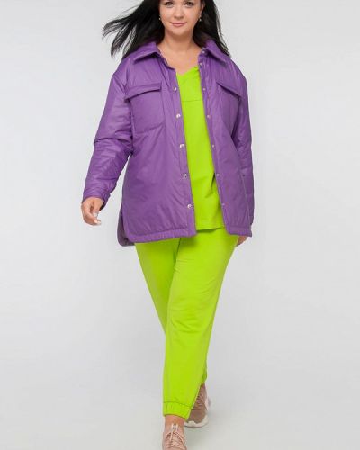 Утепленная демисезонная куртка Лимонти фиолетовая