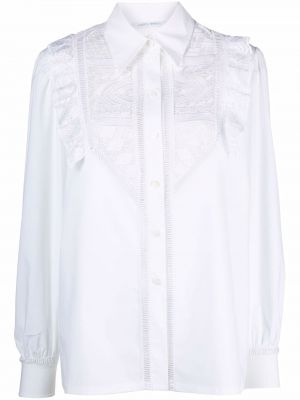 Camisa de encaje Alberta Ferretti blanco