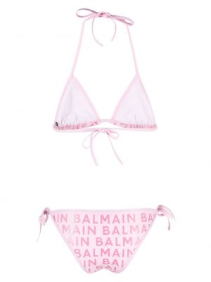 Bikini ar apdruku Balmain rozā