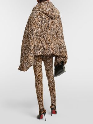 Leopardí péřová bunda s potiskem Norma Kamali