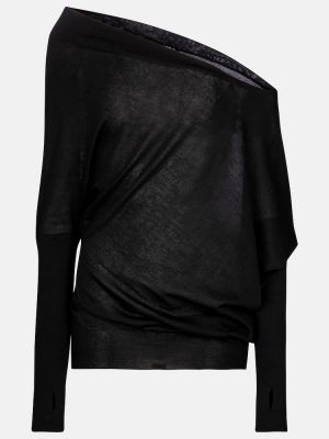 Kašmírový hodvábny sveter Tom Ford čierna