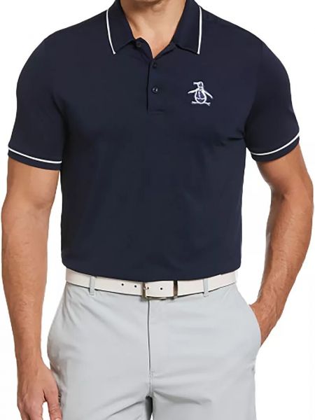 Мужская рубашка поло для гольфа с короткими рукавами и короткими рукавами Original Penguin черный