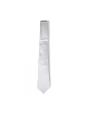 Jedwabny krawat Emporio Armani biały