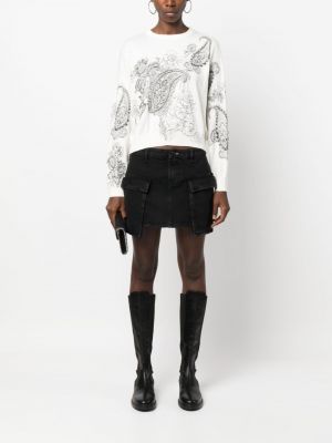 Sweatshirt mit print mit paisleymuster mit rundem ausschnitt Twinset weiß
