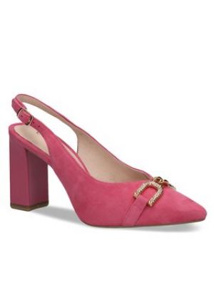 Sandały zamszowe Caprice różowe