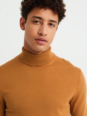 Džemperis ar augstu apkakli We Fashion oranžs