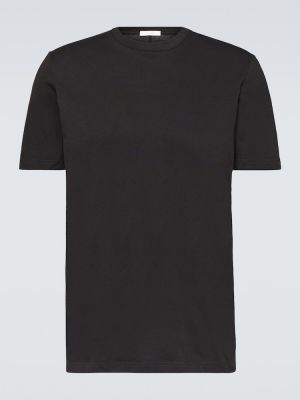 T-shirt di cotone in jersey The Row nero