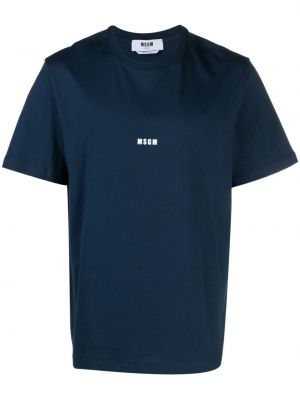 Βαμβακερή μπλούζα με σχέδιο Msgm μπλε