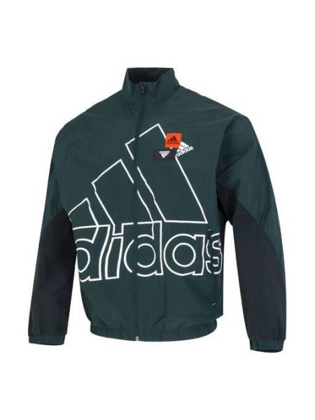 Спортивная повседневная куртка с воротником стойка Adidas зеленая