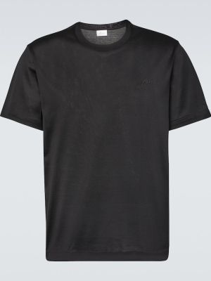 Βαμβακερή μπλούζα από ζέρσεϋ Brioni μαύρο