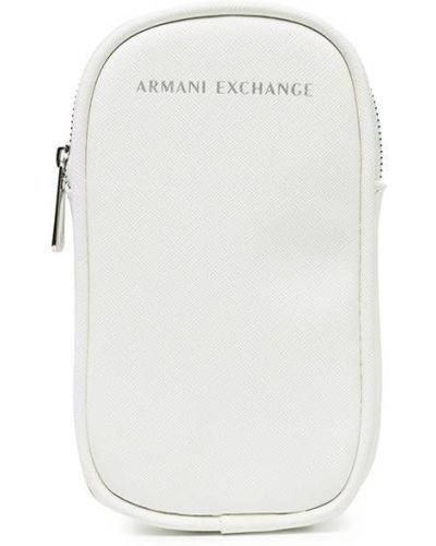 Lær lommebok Armani Exchange hvit