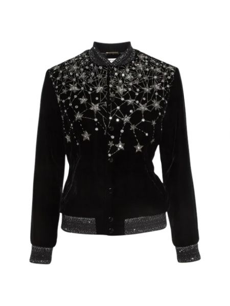 Aksamitna kurtka retro Yves Saint Laurent Vintage czarna