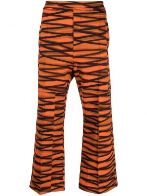 Pantaloni cu imagine cu imprimeu geometric cu croială lejeră Pierre-louis Mascia portocaliu