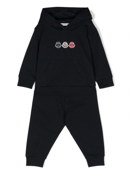 Puuvilla verryttelypuku tytöille Moncler Enfant sininen