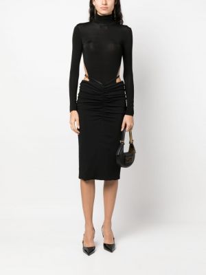 Midi sijonas Versace juoda