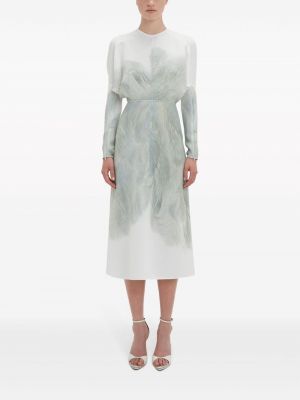 Midi šaty z peří s potiskem Victoria Beckham