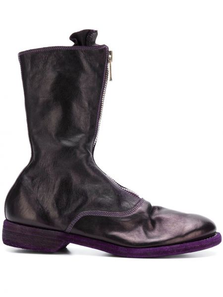 Kotníkové boty na zip Guidi fialové