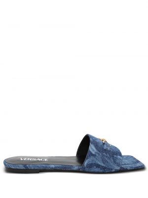 Sandały żakardowe Versace niebieskie