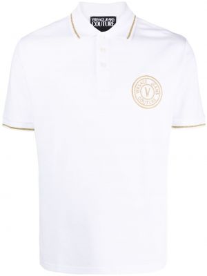 Tricou polo cu broderie din bumbac Versace Jeans Couture