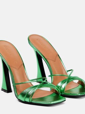 Papuci tip mules din piele D'accori verde