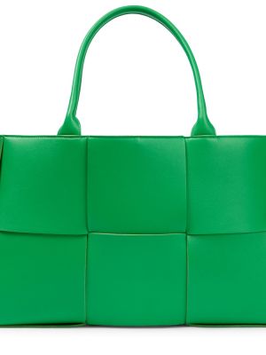 Bőr bevásárlótáska Bottega Veneta zöld