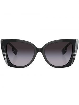 Oversized kostkované sluneční brýle s potiskem Burberry Eyewear černé