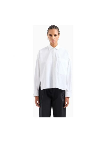 Asymmetrische hemd mit taschen Emporio Armani weiß
