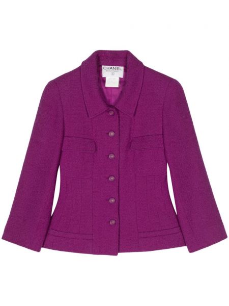 Veste à boutons en tweed Chanel Pre-owned violet