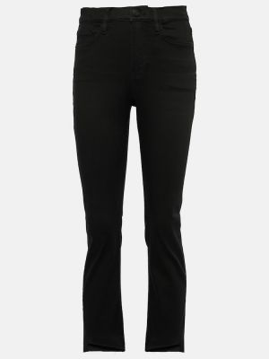 Kõrge vöökohaga kitsa lõikega teksapüksid Frame must
