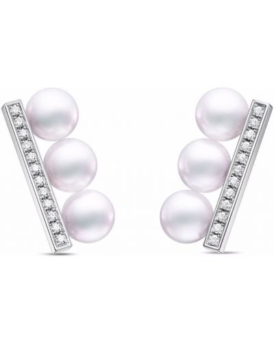 Boucles d'oreilles avec perles à imprimé à boucle Tasaki