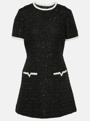 Sukienka tweedowa Valentino czarna