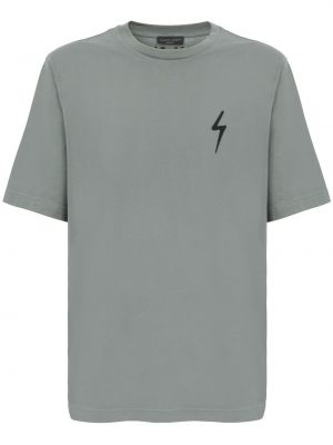 Bavlnené tričko Giuseppe Zanotti sivá