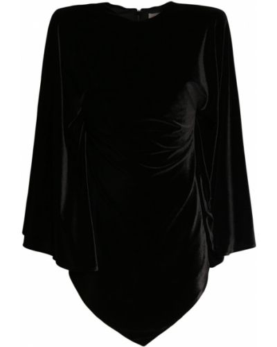 Asymetrické zamatové mini šaty Alexandre Vauthier čierna