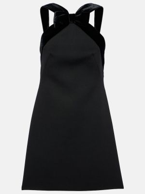 Žametna obleka iz rebrastega žameta Miu Miu črna