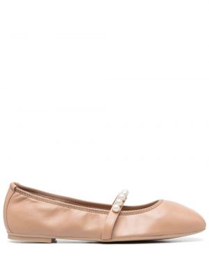 Kožne cipele sa perlicama Stuart Weitzman ružičasta