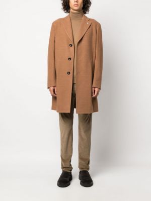 Vlněný kabát Luigi Bianchi Mantova hnědý