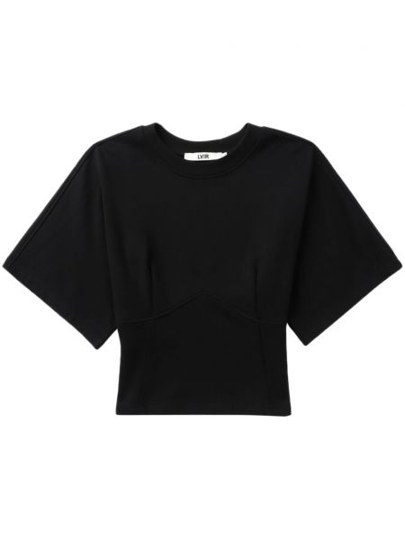 Βαμβακερή μπλούζα Lvir μαύρο