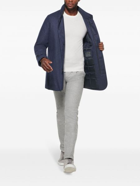 Płaszcz wełniany puchowy Norwegian Wool niebieski