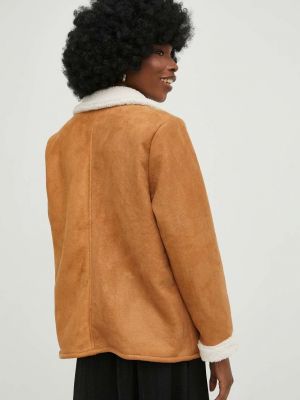 Oversized gyapjú kabát Answear Lab barna