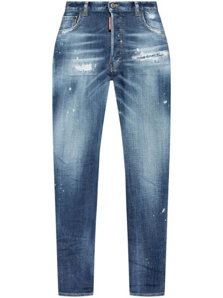 Bavlnené džínsy s rovným strihom Dsquared2 modrá